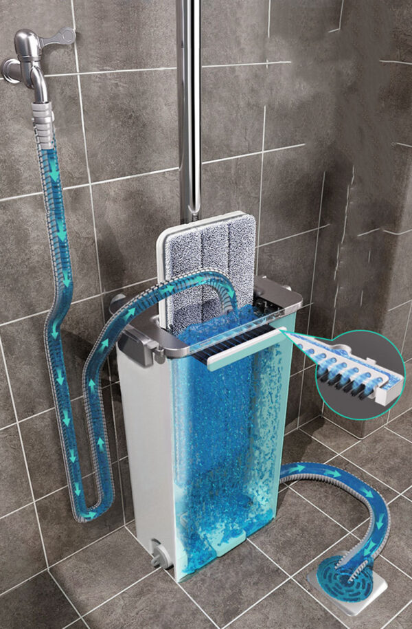 360 Degrees Shaft Rotates Aluminum Alloy Rod Floor Mop and Bucket Set Professional Floor Cleaning System - Image 3