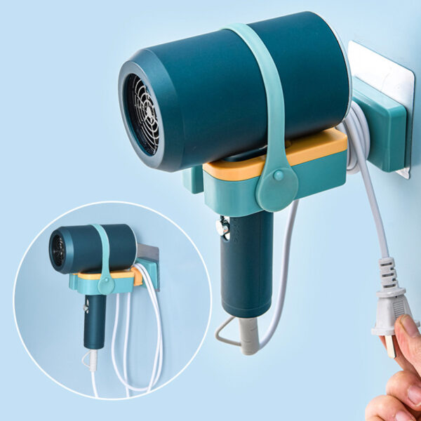 Hair Dryer Rack Toilet Wall-mounted Punch-free Woundable Multifunctional Blower Rack Bathroom Toilet Tools - Image 6